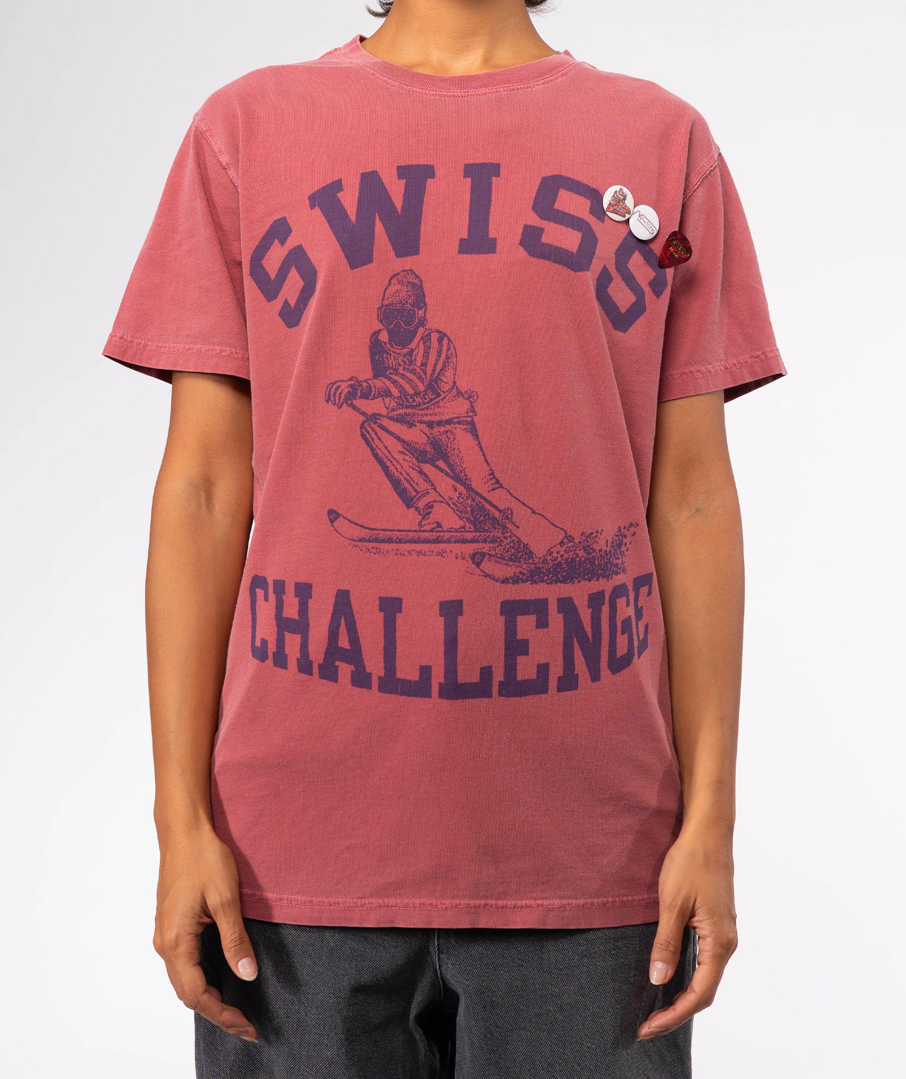 SWISS" trucker brick tee shirt