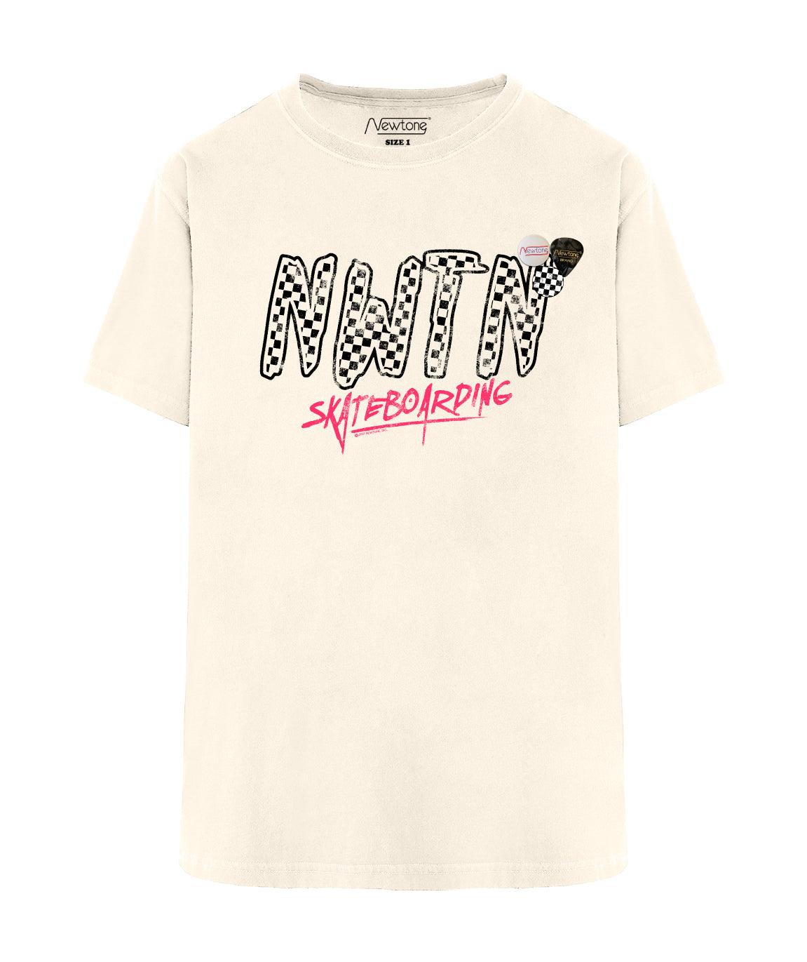 Natural trucker tee shirt "SKATEBOARDING" - Newtone