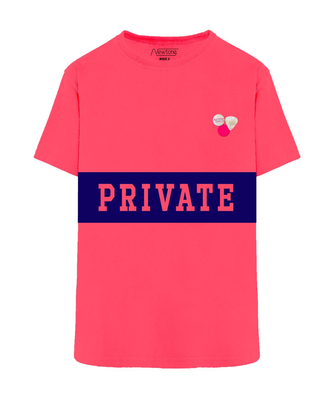 Tee shirt trucker neon pink "PRIVATE" - Newtone